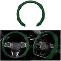 Mandark Car Steering Wheel Cover, Suede Sport Vehicle Steer Wheel Protector Fitting 15 Inch, Non-Slip Comfortable Automotive Interior Decoration Accessories, Universal for Most Cars (Black Green)