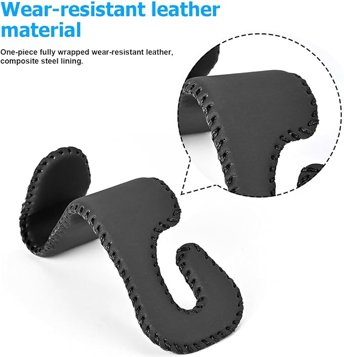 Zpana Car Headrest Hooks, 2PCS Leather U-Shaped Vehicle Purse Storage Hanging Holder for Purses Bags Coats, Automotive Seat Back Storage Organizer Hanger Accessories, Universal Fit (Beige)