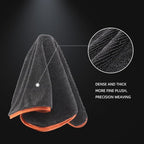 Microfiber Car Drying Towels, Cleaning Cloth Towels, Twist Pile Rapid Drying Orange Edge Car Microfiber Towels for Car Detailing, Pack of 3, 16.5 x 16.5 Inch, 600 GSM, Gray-MT040