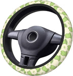 Frog Steering Wheel Cover Anti-Slip and Practical 14.5-15 Inch Universal Car Steering Wheel Cover with 2 Pieces Car Coasters Suitable for Men Women
