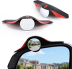 Car Blind Spot Mirror with Side Mirror Rain Guard 2 Pack, Carbon Fiber 2-in-1 Rear View Rain Mirror Covers, 360 Drgree Adjustable Convex Mirror, Automotive Exterior Accessories