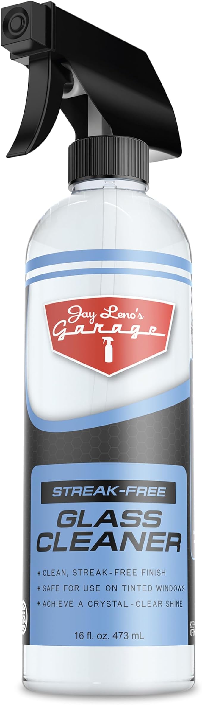 Jay Leno's Garage Glass Cleaner Spray Streak-Free Auto Glass Cleaner for Cars, Automotive Window Cleaner for Car Windows, Windshields & Mirrors 16 oz (Pack of 2) (16 oz (Pack of 2))