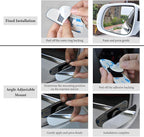 2 PCS Blind Spot Mirrors, Rounded Trapezoid HD Glass Frameless Rear View Mirror with Adjustable Stick, Universal Convex Wide Angle Blindspot Side Mirror for Cars Trucks SUVs