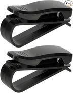 2 PCS Sunglass Holder for Car Sun Visor, Eyeglasses Hanger Mount Visor Organizer with Ticket Card Clip, Universal Glasses Hanger Clip Auto Interior Accessories for Car SUV Truck