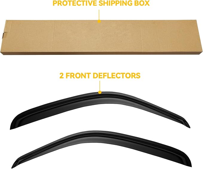 Window Visor for 1995-2004 Toyota Tacoma Regular/Standard/Single Cab, Out-Channel Rain Guards Shields Vent Deflector Shade Wind Dark Smoke for 95-04 Tacoma, Outside-Mount, 2PCS