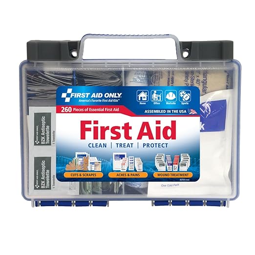 91248 OSHA-Compliant First Aid Kit, All-Purpose 50-Person Emergency First Aid Kit for Business, Worksite, Home, and Car, 260 Pieces