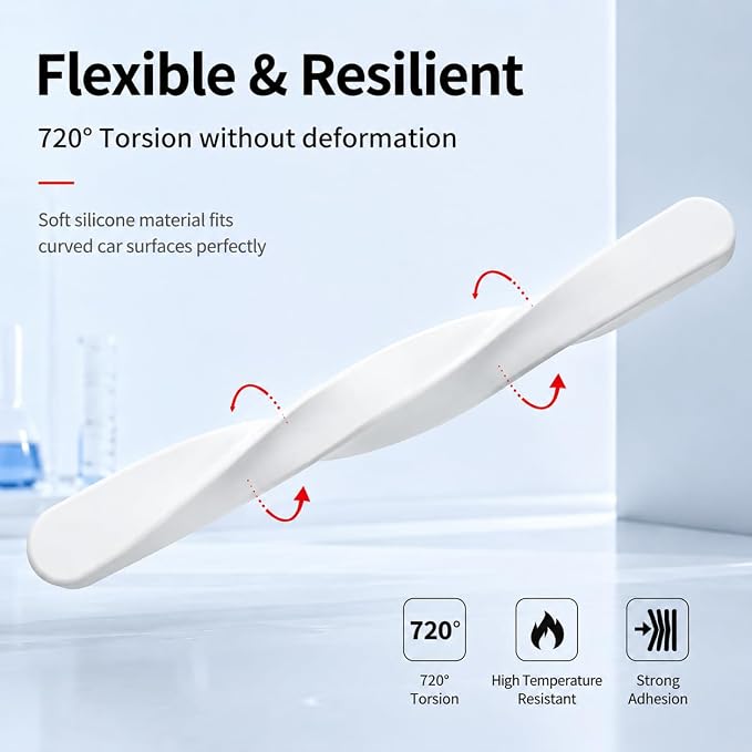 4 PCS Silicone Car Door Edge Guards, Self Adhesive Car Door Protector, Anti-Collision Crash Scratch Strips Protector, Auto Accessories Decorative Strip for Sedans Trucks SUVs (White)