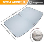 Tesla Windshield Sun Shade for Model S 2012-2026 - Reflective Polyester Blocks Heat & Sun, Foldable Car Window Sun Blocker, Mirror Cut-Out, Fade-Resistant Sunshade, Tesla S Accessories