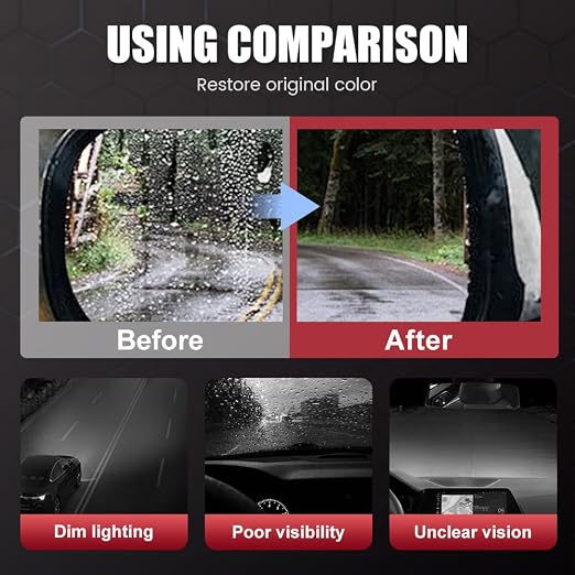 Glass Polishing Liquid D1,2025 New Car Glass Polishing Compound Windshield Cleaner Glas Oil Film Remover with Sponge,Auto Glass Polish Removes Swirls, Scratches, Wiper Marks & Oil Film (2)