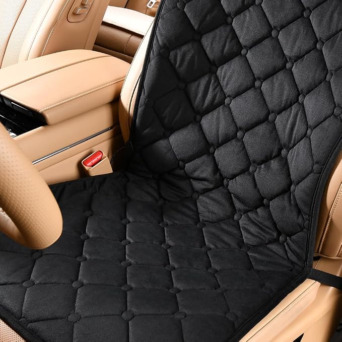 Universal Car Seat Cushion - Comfortable Full Back & Seat Cover for Cars, Trucks, SUVs, Vans (Black, 1 Pack)