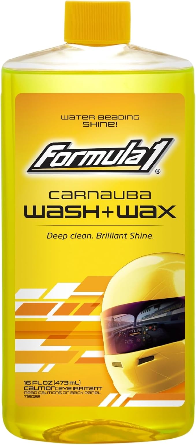 Car Wash and Carnauba Wax, 2-in-1 Car Cleaning Soap for Auto Detailing, Removes Tough Dirt and Leaves a Brilliant Shine (16 ounces)