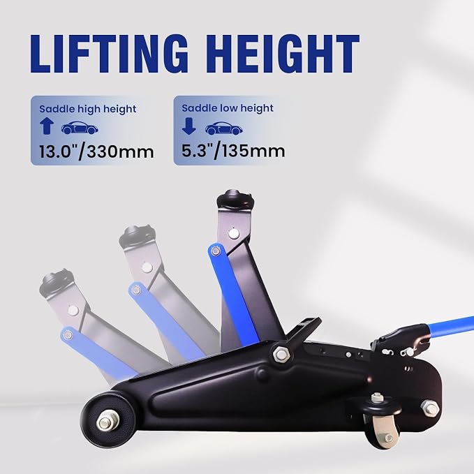 ANTPOWER 2 Ton Floor Jack,with Wheels for Secure Lifting,Fast Lift Floor Jack, Quick Lift Pump for Sport Utility Vehicle,Providing Stable Support for Various Cars (2.0T)