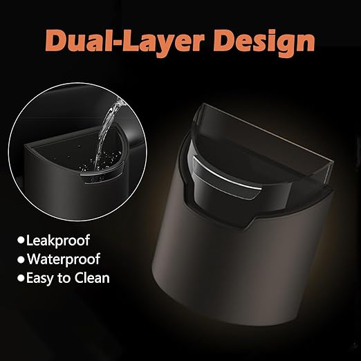 Leakproof Car Trash Can,Mini Car Trash Bin for SUV and Truck,Small Removable Liner Garbage Can,Waterproof Automotive Trash Can for Vehicle,Home,Office,Multipurpose,Easy to Clean (Orange)