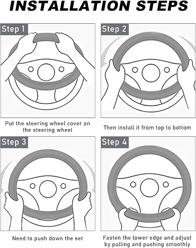 Car Steering Wheel Cover, 15 Inch Carbon Fiber Leather Stitching Color Steering Wheel Protector, Anti-Slip Elastic Breathable Steering Wheel Cover Stylish Decor for Most Cars (Black & Coffee)