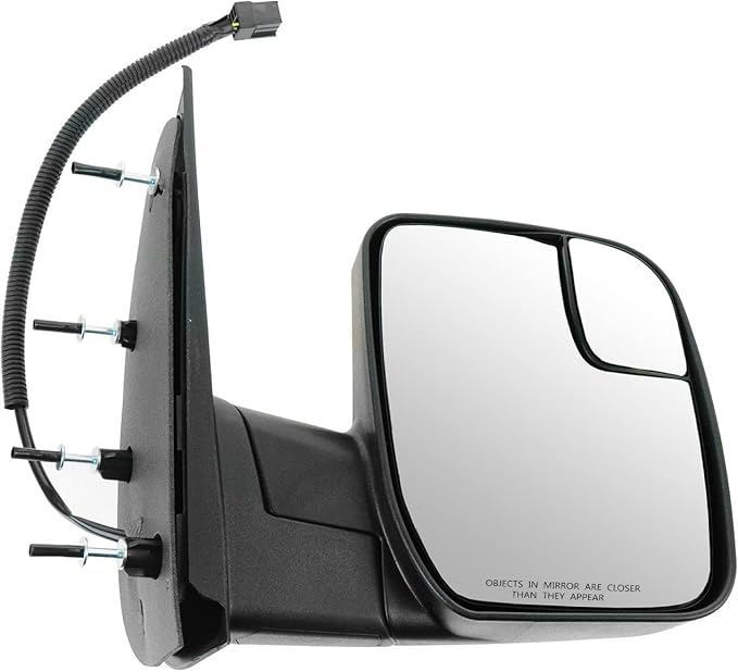2 Piece Driver and Passenger Side Mirror Assembly Set Electric Adjustment Non-Heated No Memory Textured Compatible with 2010-2014 Ford E150 E250 2010-2017 E350 E450 FO1320396 FO1321396