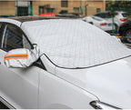 Car Windshield Snow Ice Cover with Side Mirror and Elastic Hook, 5 Magnetic Automotive Windshield Snow Frost Cover, Foldable Car Windshield Sun Shade for Most Cars, SUV/Truck/MPV(61"x46"Inch)