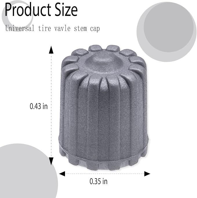 10PCS TPMS Tire Valve Stem Caps, Plastic Wheel Tire Valve Stem, with O-Ring Rubber Seal, Universal Tire Valve Stem Covers for Cars, SUV, Trucks, Bikes, Motorcycles, Bicycles(Gray)
