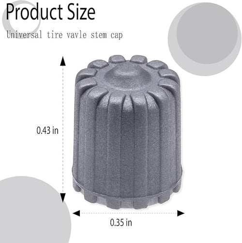 15PCS TPMS Tire Valve Stem Caps, Plastic Wheel Tire Valve Stem, with O-Ring Rubber Seal, Universal Tire Valve Stem Covers for Cars, SUV, Trucks, Bikes, Motorcycles, Bicycles(Gray)