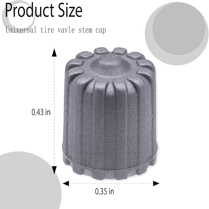 50PCS TPMS Tire Valve Stem Caps, Plastic Wheel Tire Valve Stem, with O-Ring Rubber Seal, Universal Tire Valve Stem Covers for Cars, SUV, Trucks, Bikes, Motorcycles, Bicycles(Gray)