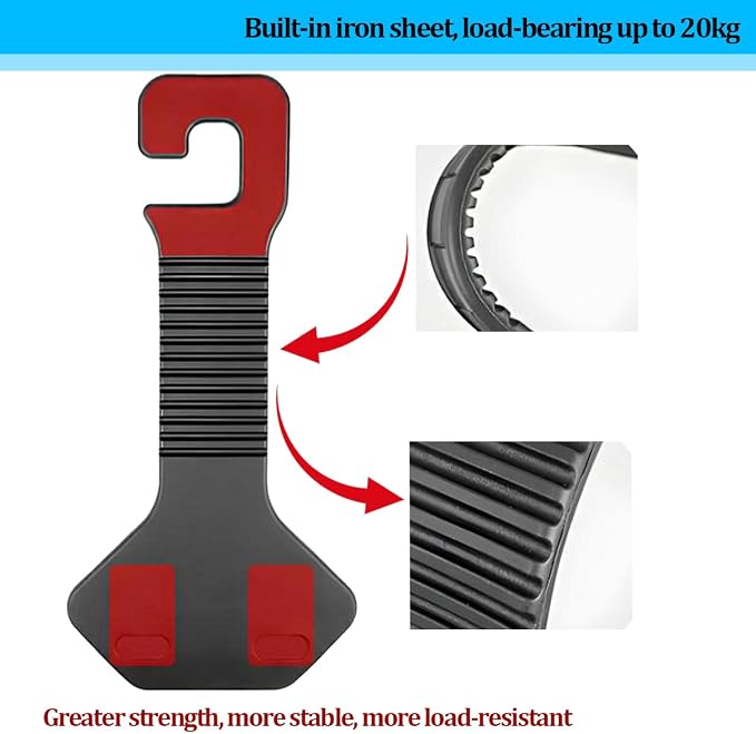 HZEL Car Seat Headrest Hooks, 2PCS Vehicle Seat Back Headrest Hanger Organizer for Handbag Purse Coat, Multifunctional Auto Interior Storage Hook, Universal for SUV RV Truck (Red)