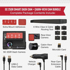 Cobra SC 250R Smart Dual View Front and Rear Dash Cam + Cobra Full HD (1080P) Cabin-View Accessory Camera (FV-CV2)