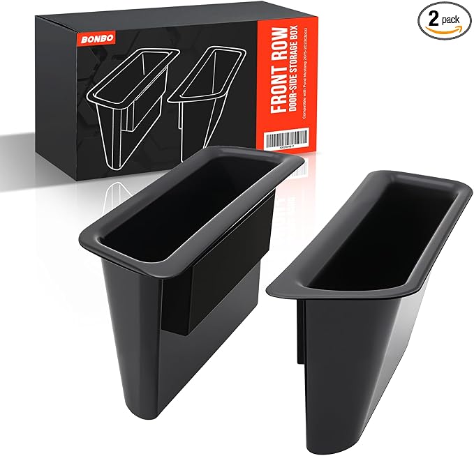 Front Row Door Side Storage Box Handle Tray Interior Accessories Compatible with Ford Mustang 2015-2023(2pcs)