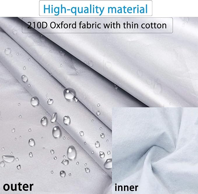 Half Car Cover Windshield Cover Car Body Cover for All Season Sunshade Cover Snow Cover Waterproof 210D Polyester with Cotton (Fit Small and Medium Size Pickup (Crew Cab))