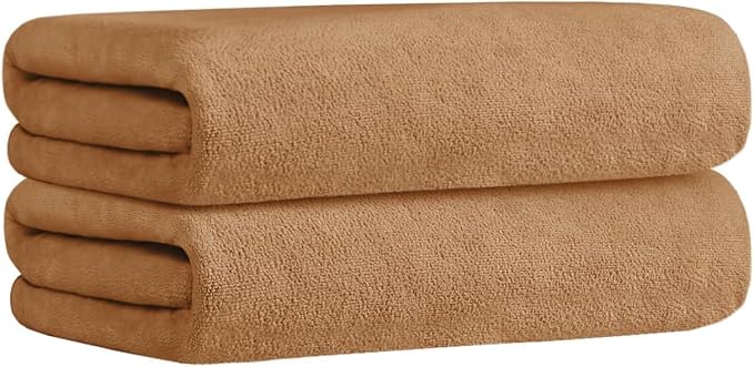 Microfiber Bath Towels, Bath Towel 4 Pack 30" x 60", Oversized, Soft, Super Absorbent and Fast Drying, Bathroom Towel Set for Sport, Fitness, Yoga, Beige