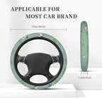 Sage Green Floral Plant Car Steering Wheel Cover