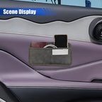 Car Seat Side Pocket Organizer, Suede Auto Door Storage Pouch, Mini Self-Adhesive Car Console Organizer, Universal Vehicle Cell Phone Holder for Key, Pen, Sunglasses(Gray)
