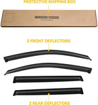 Window Visors for Toyota Rav4 2006-2012, Rain Guards Shields Vent Deflector Shade Dark Smoke 2007 2008 2009 2010 2011, Tape-On, 4PCS
