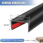 Rubber Edge Trim, Self-Adhesive House Door Edge Guard, Flexible U Shaped Edge Banding, Peel and Stick 1-3/4"(45mm) Wide Size U Shaped Protector, Baby Proof Guards for Plywood, Furniture, 20Ft
