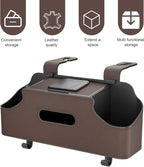 1 PC Backseat Organizer with Dual Cup Holder, Multi-function Tissue Hanging Box and 2 Hooks, Extra Rear Seat Road Trip Storage Accessories, Universal for Most Cars, Trucks, SUVs (Brown)