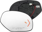 RH Right Passenger Side Mirror Glass Replacement Arrow Signal Blind Spot Detection Power Heated for 2009-2014 Cadillac Escalade Chevrolet Suburban Tahoe GMC Yukon XL