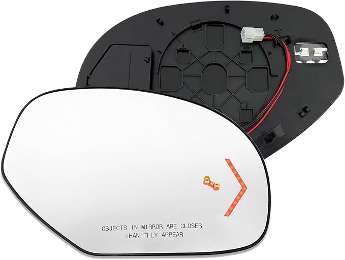 RH Right Passenger Side Mirror Glass Replacement Arrow Signal Blind Spot Detection Power Heated for 2009-2014 Cadillac Escalade Chevrolet Suburban Tahoe GMC Yukon XL