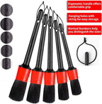 Detailing Brush Set - 10 Pcs Detail Brushes Car Detailing, Auto Boar Hair Car Detailing Kit for Cleaning Interior Exterior - Vehicles Wheels Leather Engine Dashboard