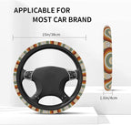 Car Steering Wheel Cover for Women Men, Non-Slip Rainbow Retro Steering Wheel Protector, Universal 14"-15" Fit for Cars, SUVs, Trucks (Rainbow Retro)