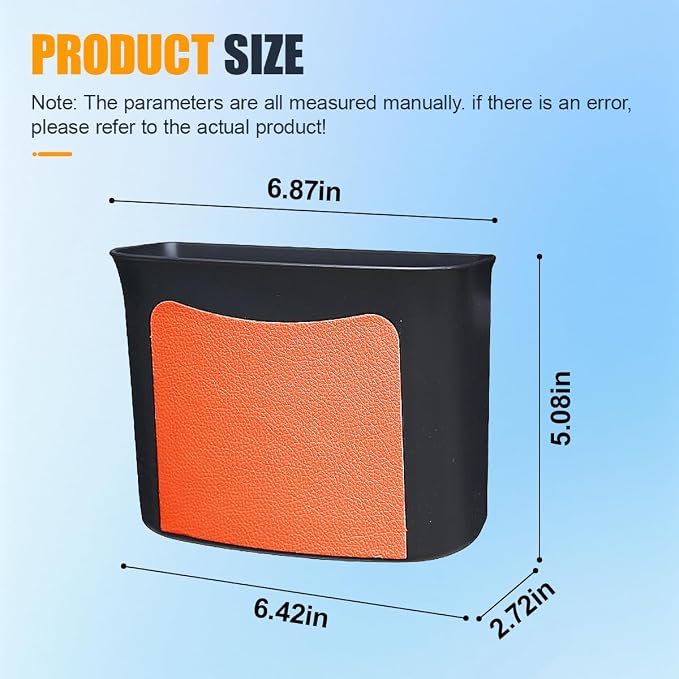 YoRise Car Trash Can, Multifunctional Hanging Garbage Can, Car Storage Organizer Container, Mini Trash Bin, Waterproof Automotive Door Side Garbage Organizer Holder for Most Cars (Orange)