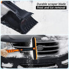 63" Extendable Snow Brush & Ice Scraper with 360° Pivoting Head | Telescopic Aluminum Handle | Extra Long Snow Brush for Car Windshield, Roof & SUVs | Heavy Duty Ice Scraper for Trucks