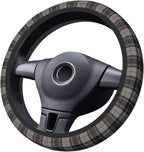 Thickened Elastic Steering Wheel Cover, Gray Plaid Clan Moffat Tartan Ultra, Soft, Breathable, Fit for Cars, SUVs, Trucks, Stylish Comfortable Grip