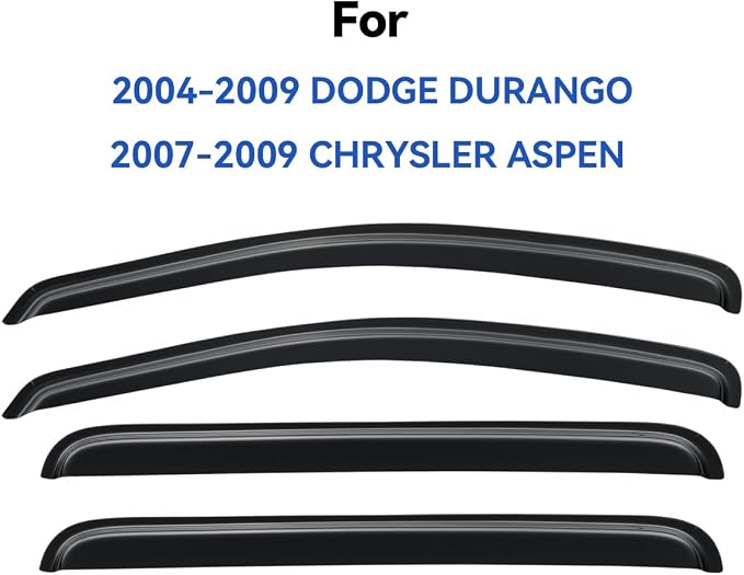Window Visors Rain Guards Shield for 2004-2009 Dodge Durango, Out-Channel Window Vent Wind Deflectors Visors Shades for 2007-2009 Chrysler Aspen