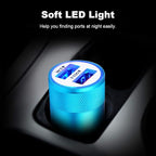 Fast Car Charger, Quick 5.4A/30W Dual USB, QC 3.0 & 2.4A, Compatible Samsung Galaxy S23 S22 S21 S20 S10 S9 S8 Note, iPhone, Blue, Minimalist Style