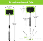 XINDELL Windshield Cleaner Tool – Car Window Cleaning Tool 22inch Extendable Long Handle for Easy Cleaning, 9pcs Reusable Microfiber Pads, Streak-Free Interior & Exterior Auto Glass Cleaner (Green)