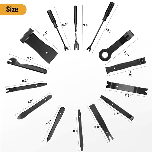 238Pcs Trim Removal Tool, Auto Push Pin Bumper Retainer Clip Set Fastener Terminal Remover Tool Adhesive Cable Clips Kit Car Panel Radio Removal Auto Clip Pliers, Black