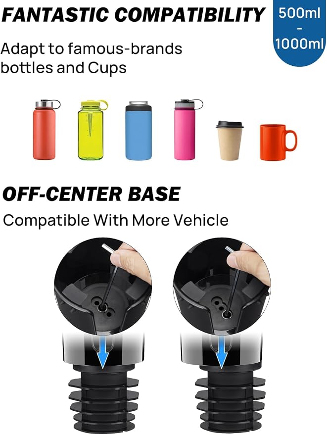 Cup Holder Phone Mount for Car, Car Cellphone Large Adapter Long Arm with 360 Degree Rotation, Compatible iPhone, Samsung & All Smartphones,Black,1 Pack