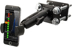 Mounts RoadVise Forklift Front Guard Phone Mount | Holds Phones 4" Wide | Fits Forklift Pillars and Front Guards | Adjustable 3.75" Shaft | Phone Holder fits iPhone, Samsung, and More
