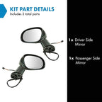 2 Piece Driver and Passenger Side Mirror Assembly Set Electric Adjustment Heated No Memory Black Compatible with 2015-2019 Dodge Challenger CH1320396 CH1321396
