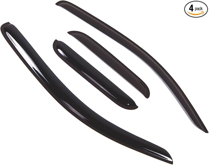 Outside Mount Window Vent Visors Rain Guards Compatible with Toyota Tacoma Extended 2005-2015 | Side Window Wind Deflectors Rain Shields | Smoke Tinted, 4 Pcs Set, DGWV-449