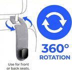 Car Seat Headrest Hook, 2PCS Vehicle Seat Back Hangers Organizer for Handbag Purse Coat, Automotive Interior Headrest Storage Hooks, Universal for SUV Automobile Truck (Gray)