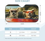 Windshield Sun Shade Dog Driving Car Funny Car Front Window Sunshade Cover for Truck SUV Blocks UV Rays Automotive Visor Interior Protector 55 x 30 inch